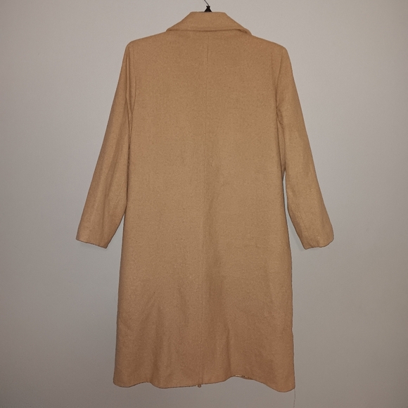 Alia women's double breasted pea coat size 14 tan with pockets - Picture 5 of 6